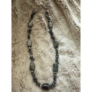 Hematite Gray Black Beaded Necklace #O97